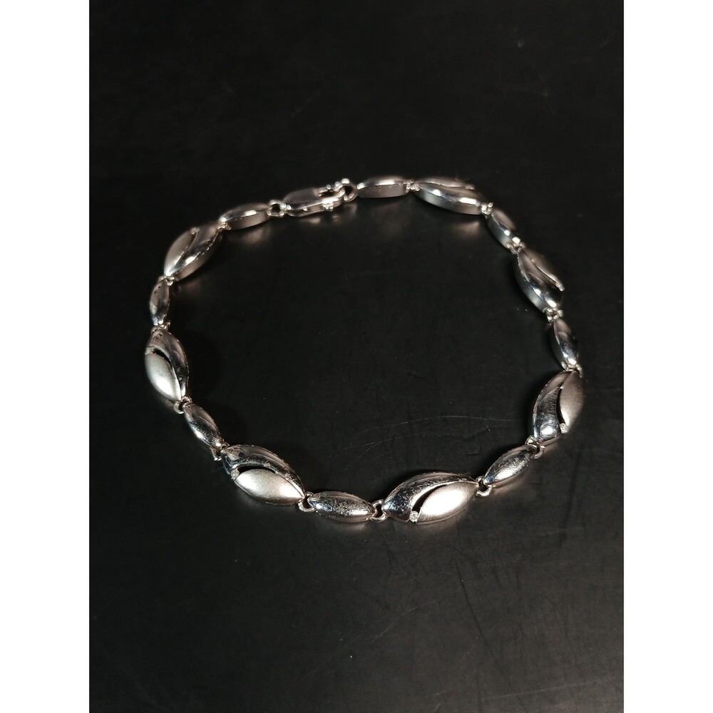 Sterling Silver 925 Marquise Link Bracelet Size 7